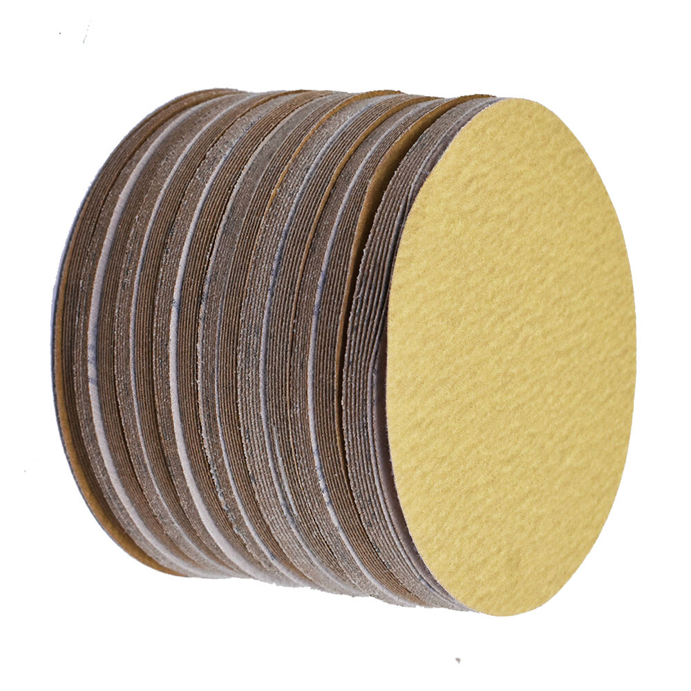 100 Pcs 6" 240 Grit NO-Hole High Quality Hook Loop Pads Sanding Disc Flocking