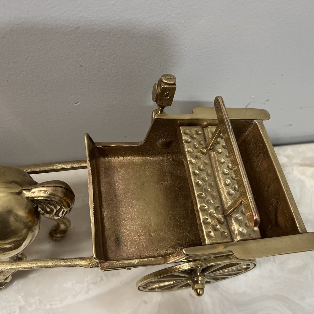 Solid Brass Big Horse & Buggy… vintage 15 Inches Long