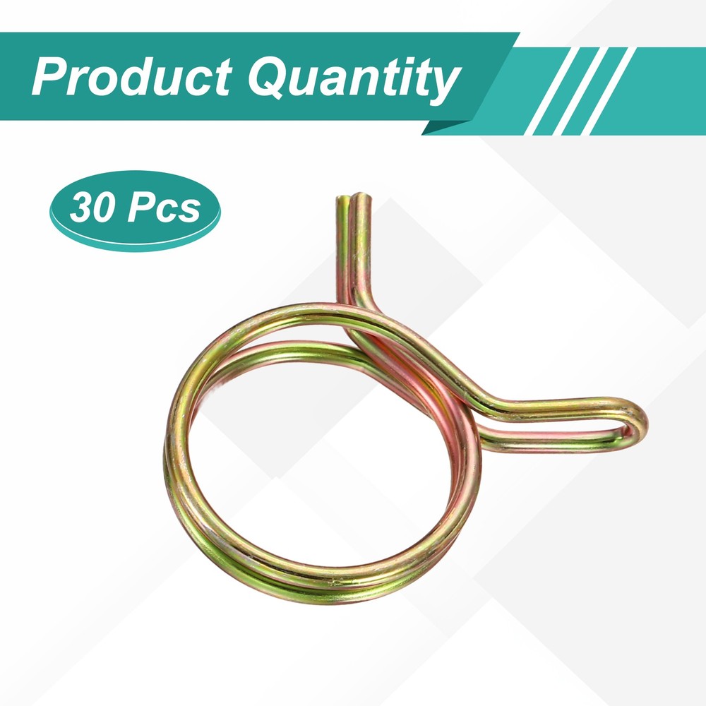 30Pcs 14mm ID Double Wire Spring Hose Clamp Spring Clips Clamps