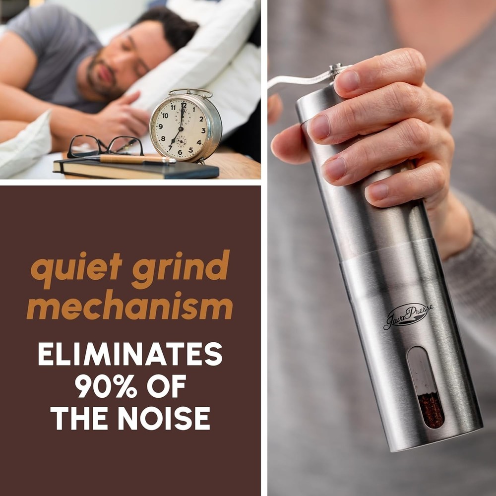 Portable Stainless Steel Coffee Grinder - 18 Settings