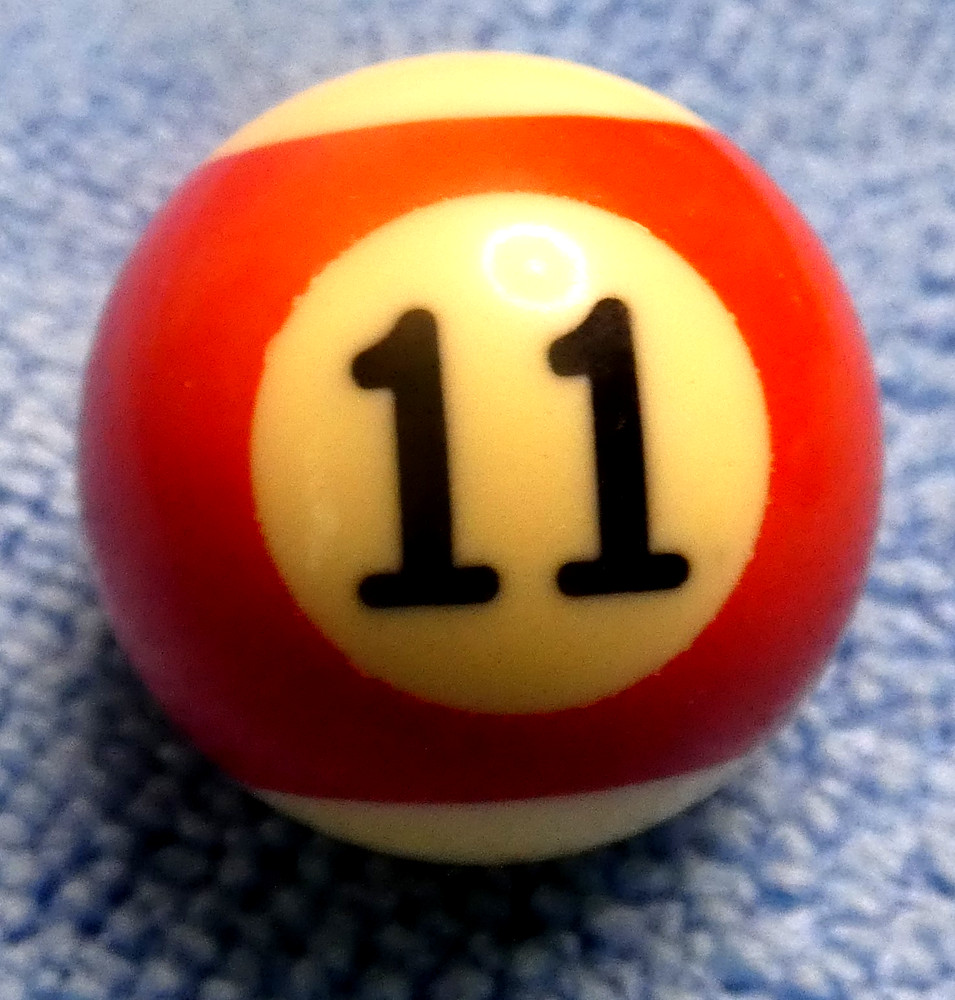 Mini 1” Pool Billiards Ball #11 Red Stripe Replacement