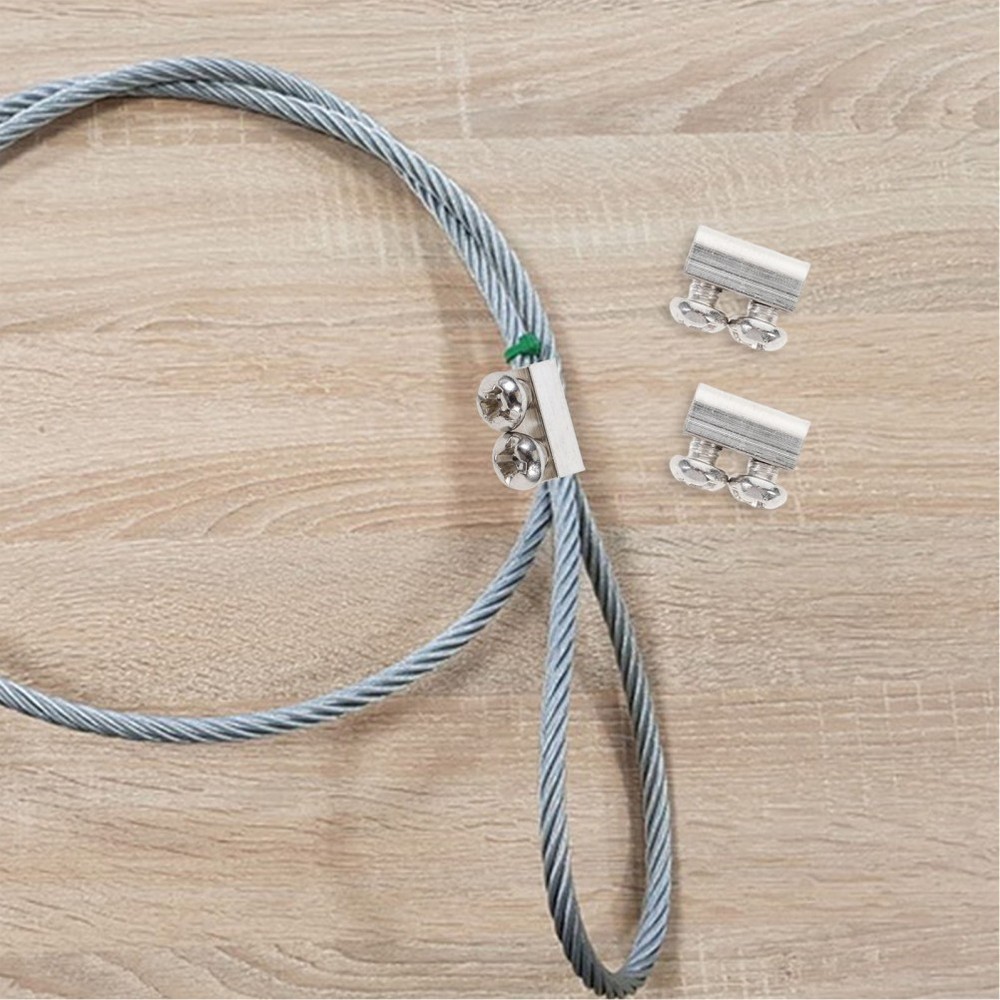 30pcs Iron Wire Rope Cable Clamp - M3 3mm Cable Clip Adjustable Double Hole