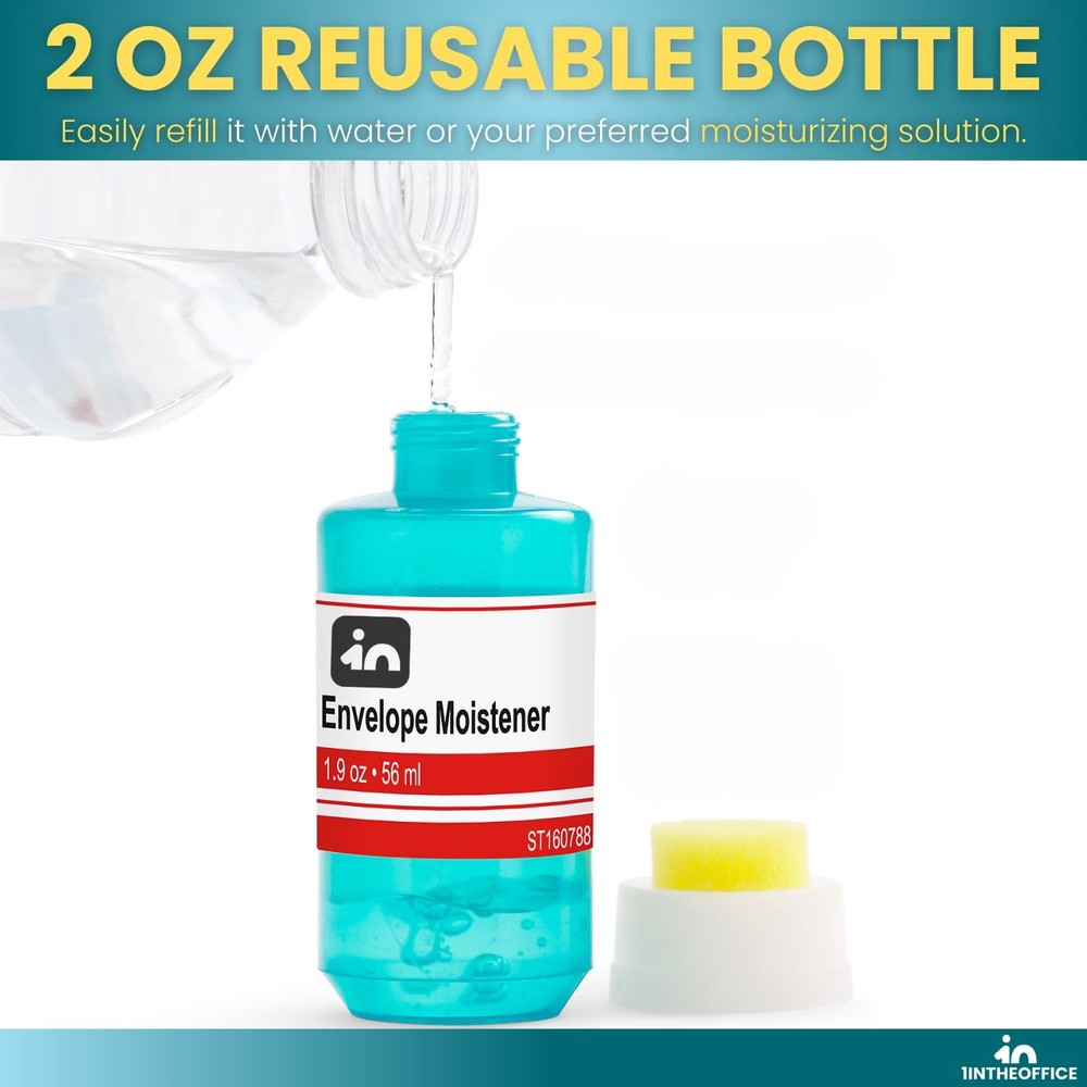 Envelope Moistener, Envelope Sealer, Letter Moistener, 2 oz., 4 Pack