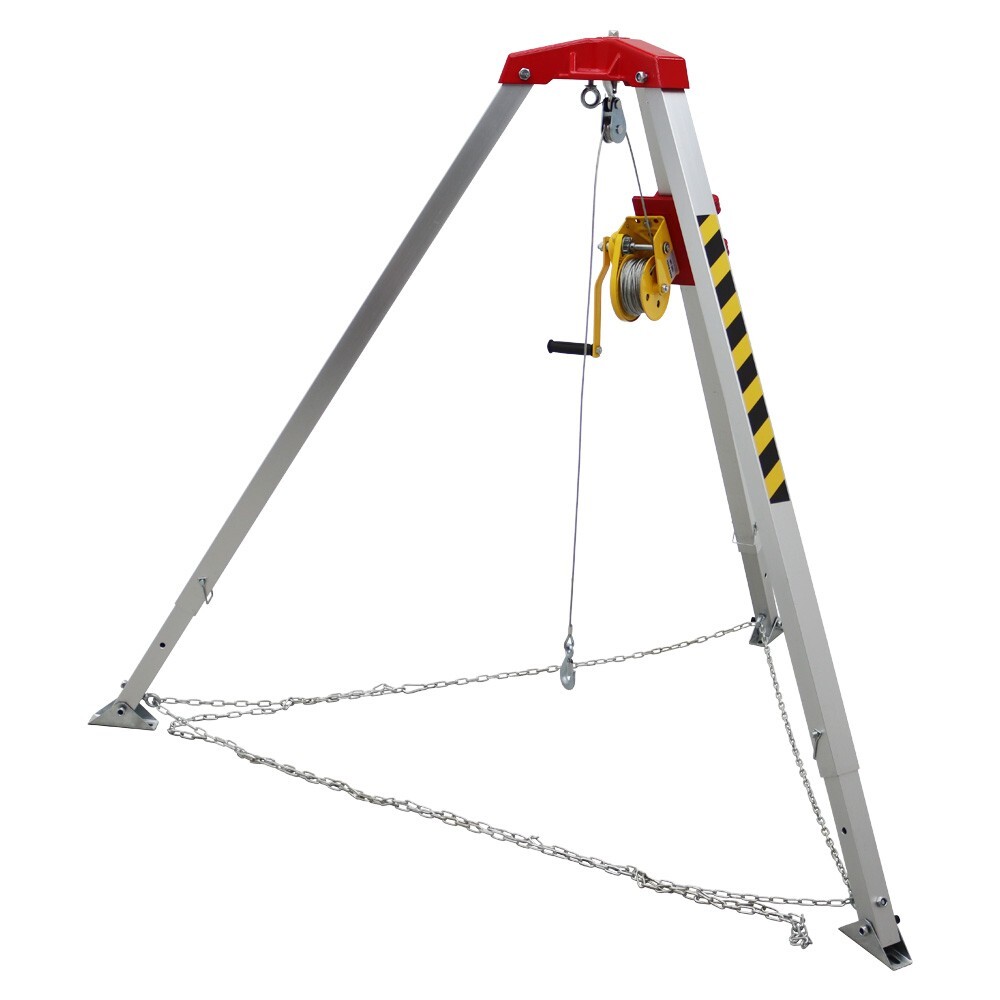 Confined Space Tripod Adjustable 65ft Legs Rescue Tripod 3968LBS Blocking Force