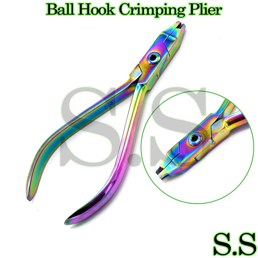 Ball Hook Crimping Plier Multi Rainbow Color Orthodontic Instruments DP-08