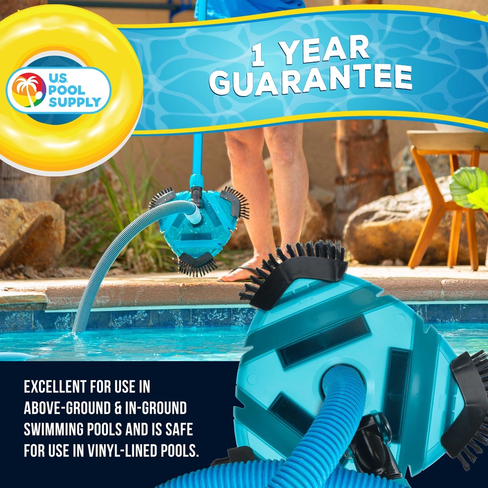 13" Triangular Weighted Super Flexible Swimming Pool Vacuum Head, Side Brushes
