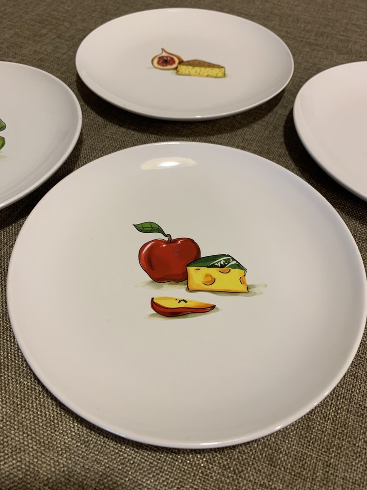 Fruit & Cheese Charcuterie Grazing Appetizer Guest Plates 4pc Set 2006 Designpac