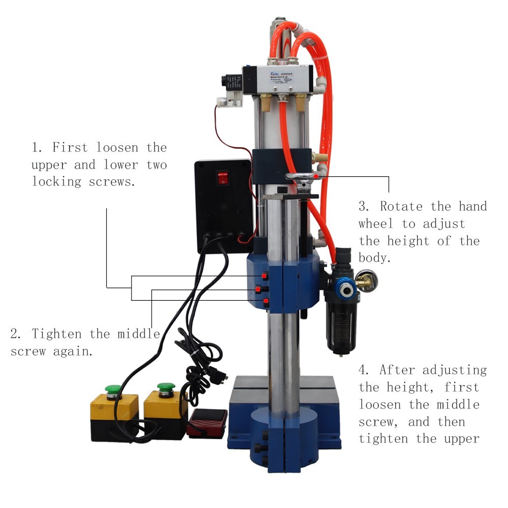 2205lbs Pneumatic Punch Press with Controller Easy Operate Die Hole φ0.78'' 110V