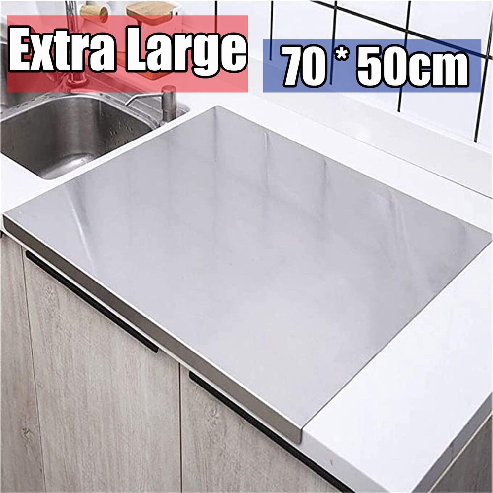Stainless Steel Chopping Cutting Board Counter Top Protector w/ Front Overhang