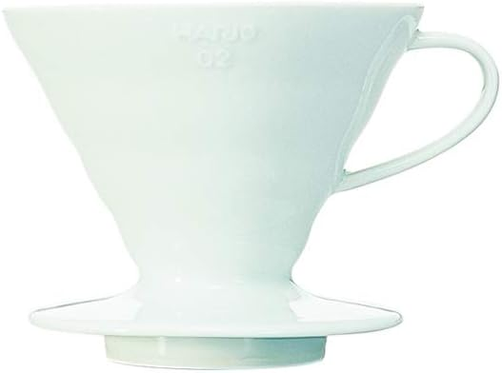 V60 Ceramic Coffee Dripper, Size 02, White