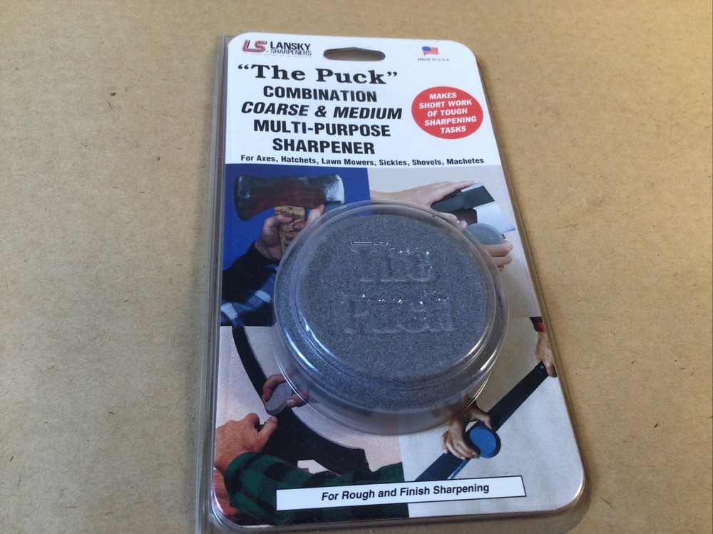 GENUINE Authentic Lansky”The Puck” Dual Grit Multi-Purpose Blade Tool Sharpener