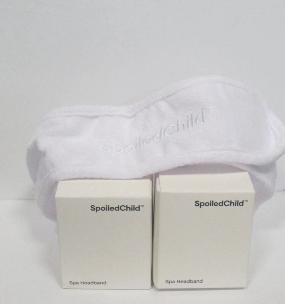2X SPOILED CHILD SPA HEADBAND WHITE BOXED NEW TWO!