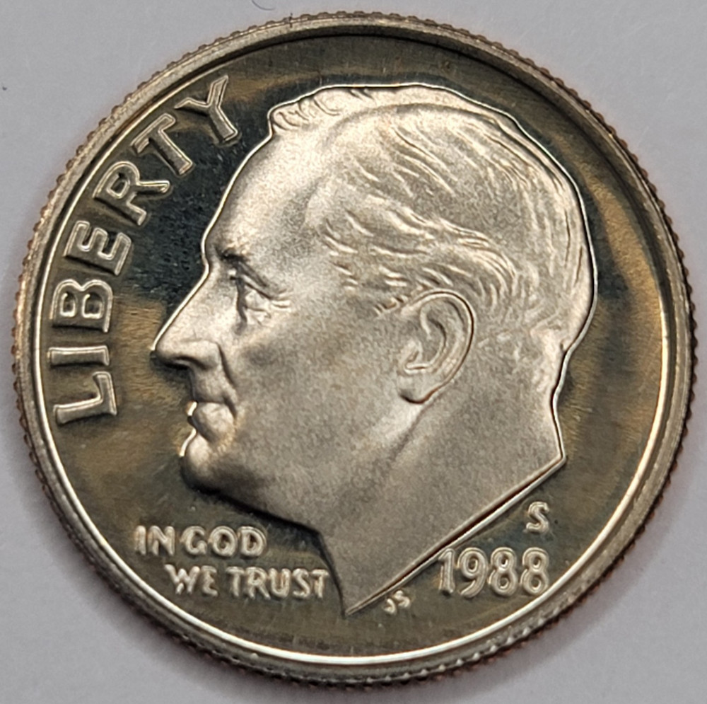 1988 S Gem Proof DCAM Roosevelt Dime