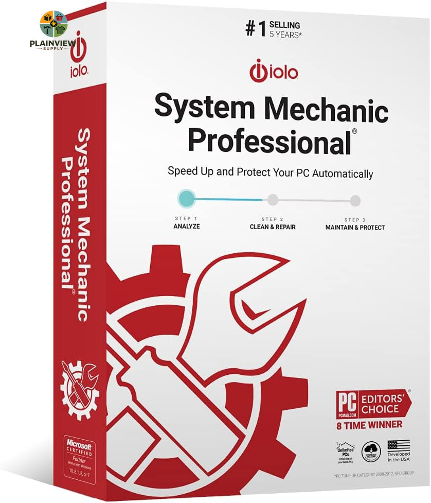 - System Mechanic Pro, Computer Cleaner for Windows, Blocks Viruses and Spyware,