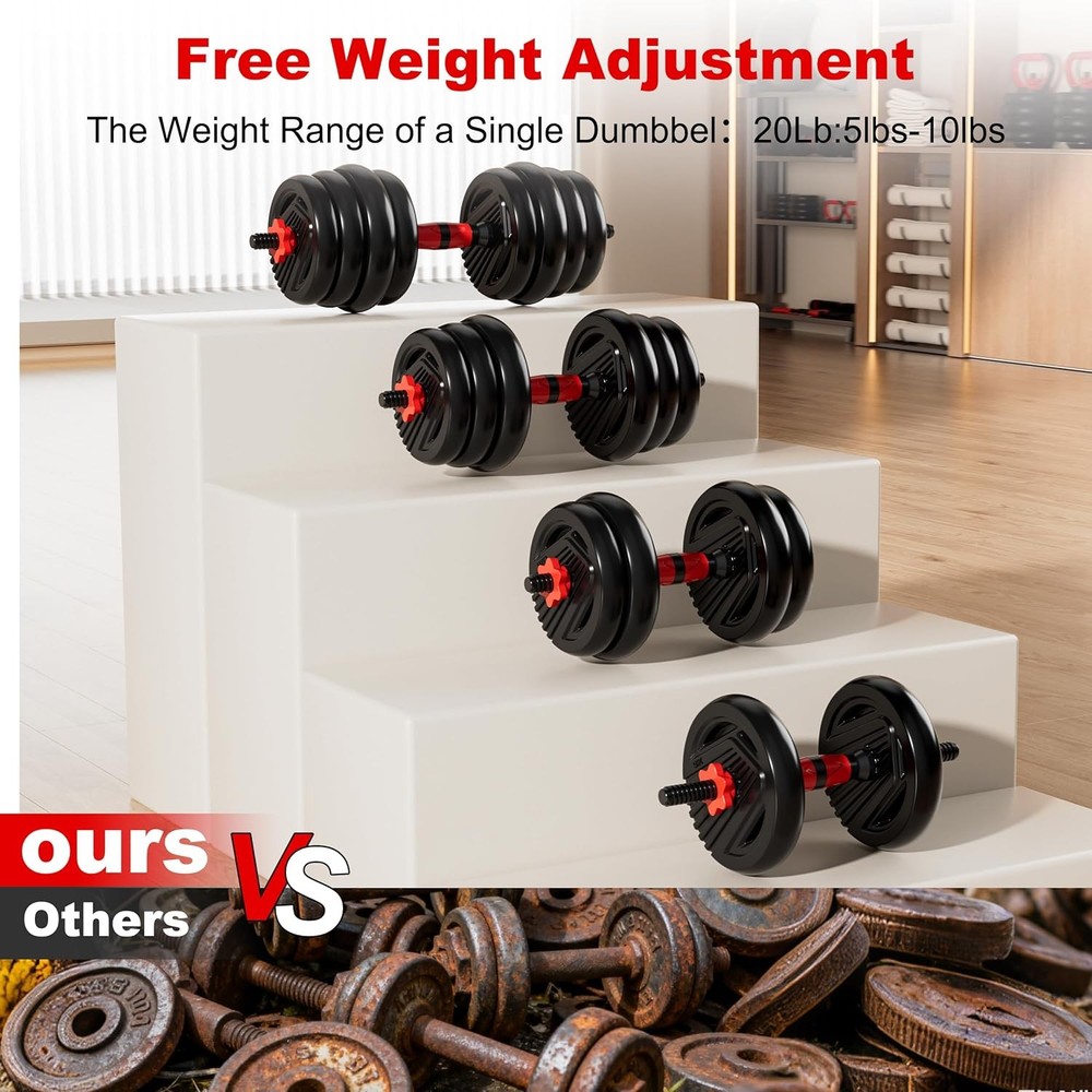 5-in-1 Adjustable Dumbbell Set 10-90lbs