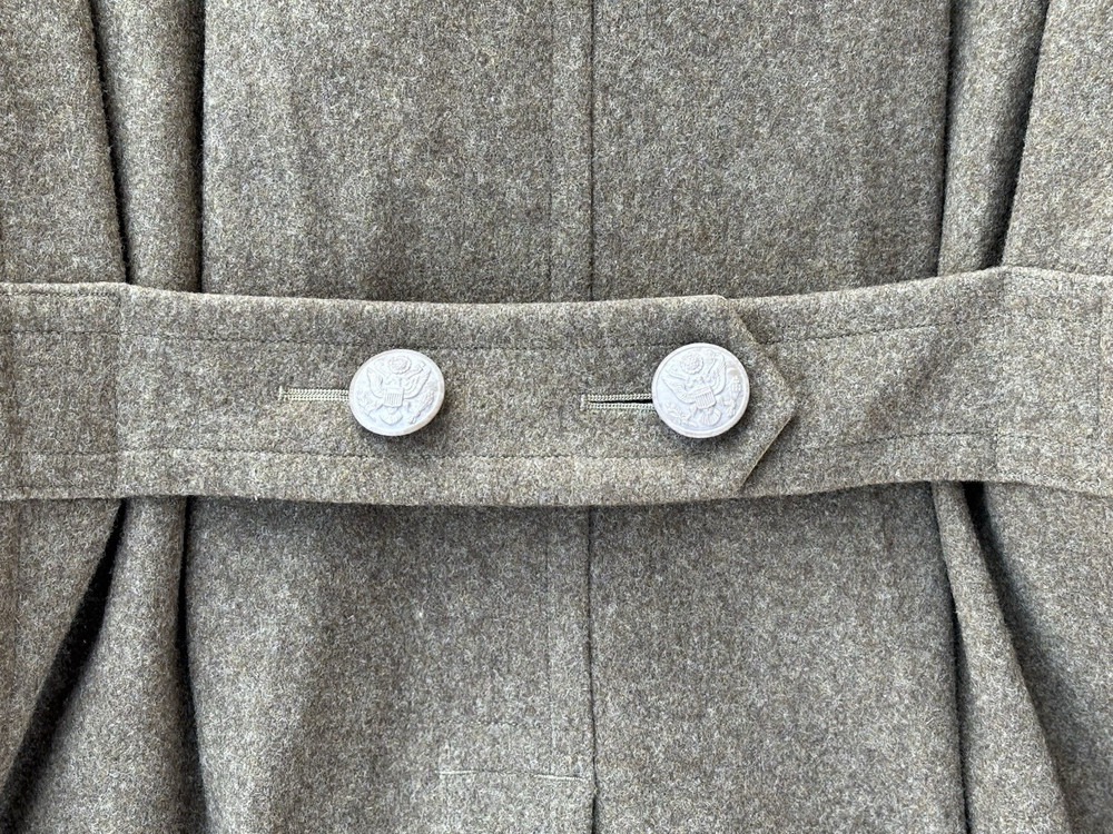 US WWII OD Enlisted Man's Wool Overcoat Size 38R with Sergeant First Class