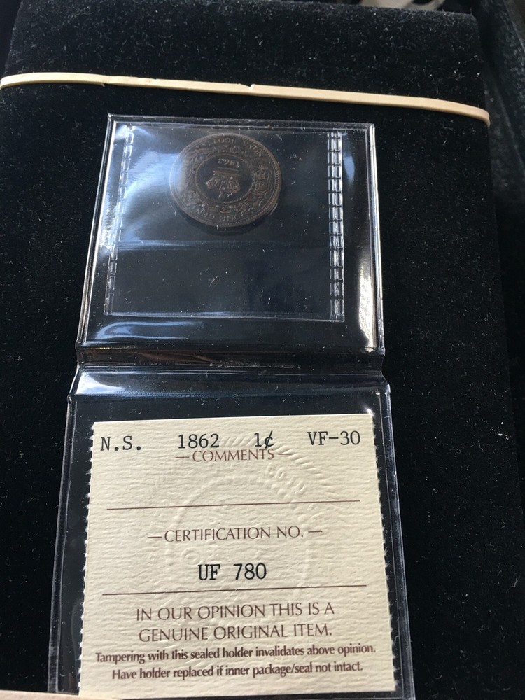 1862 ICCS Graded Nova Scotia, One Cent, **VF-30**
