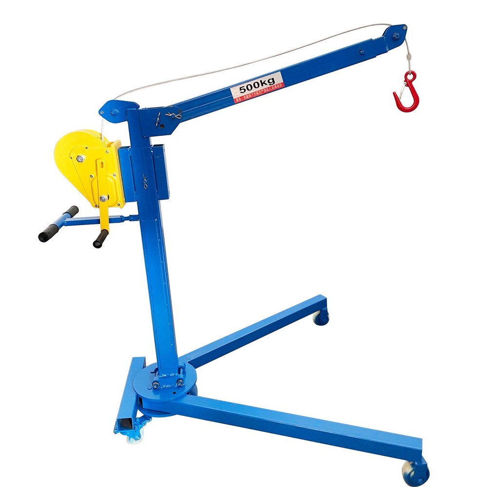 Small Folding Crane Manual Portable Lifting Machine Elevator Max 1100LBS