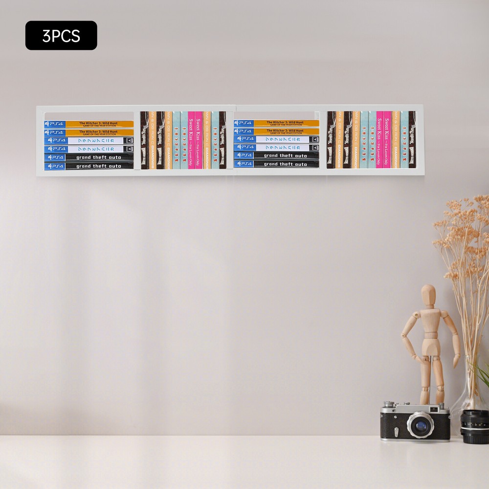 Storage Rack Organizer Box Holder 3 CD Disk Case Media Display Space Store Shelf