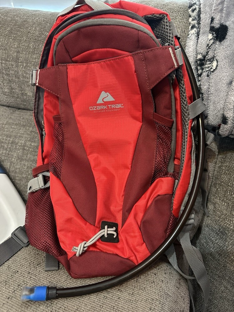 Ozark Trail Red Hydration Backpack  Hiking Camping