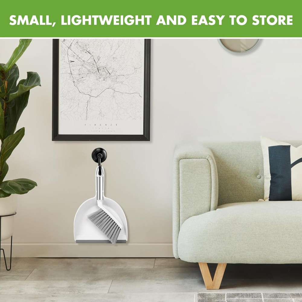 Small Broom and Dustpan Set, Brush White