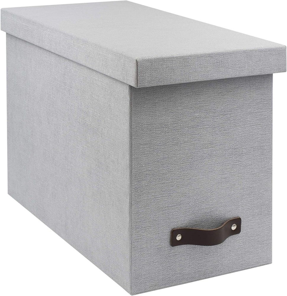 Bigso John Desktop File Box | File Storage Box for Paperwork | Grey