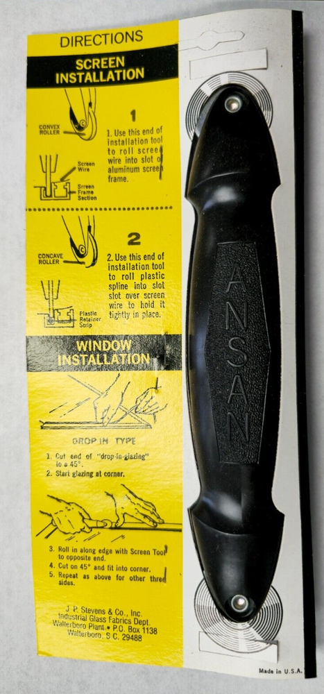 Screen Spline and Drop-in Glazing Installation Tool