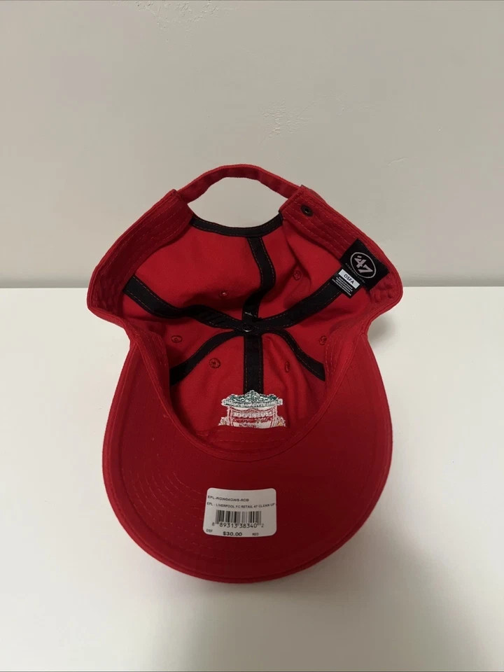 47 Brand Liverpool FC Clean Up Adjustable Strapback Red Hat Cap EPL
