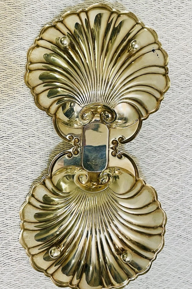 Antique Sterling Silver Double Shell Serving Dish / Trinket Tray / Soap Dish