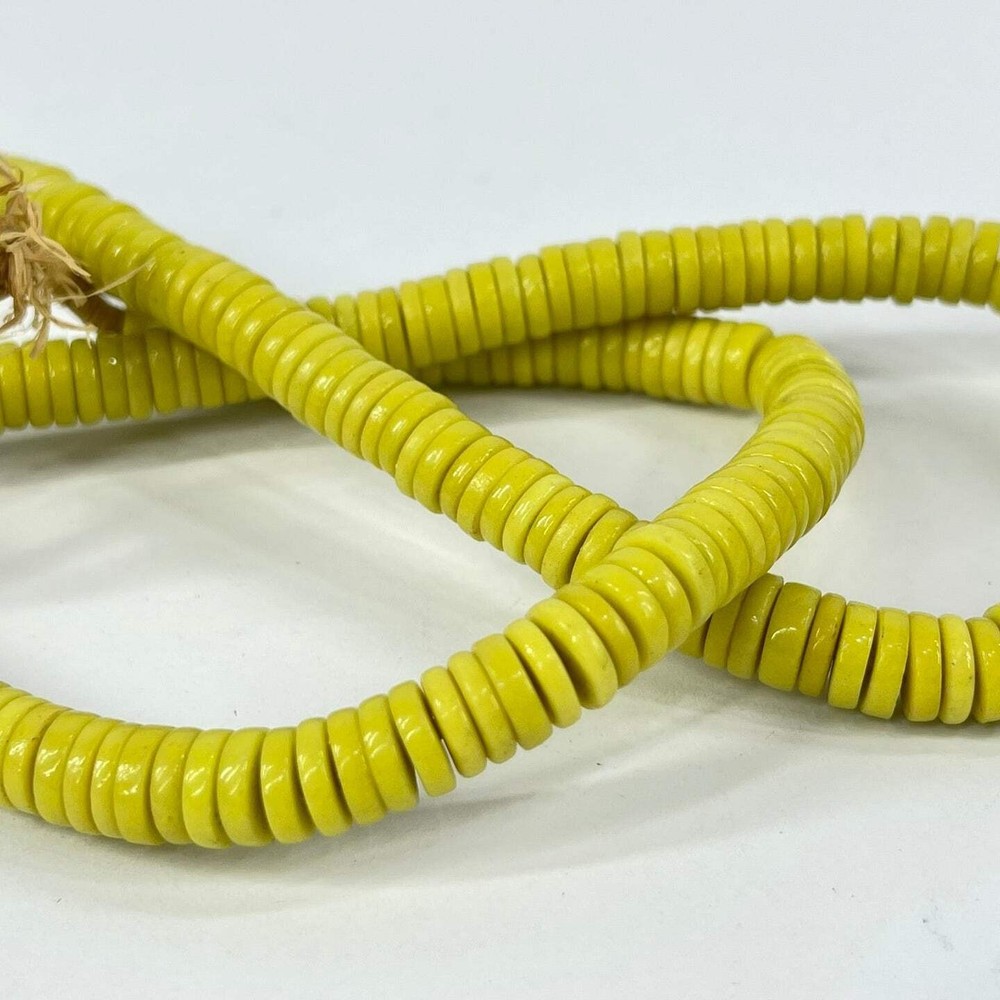 Bohemian Button Yellow Trade Beads