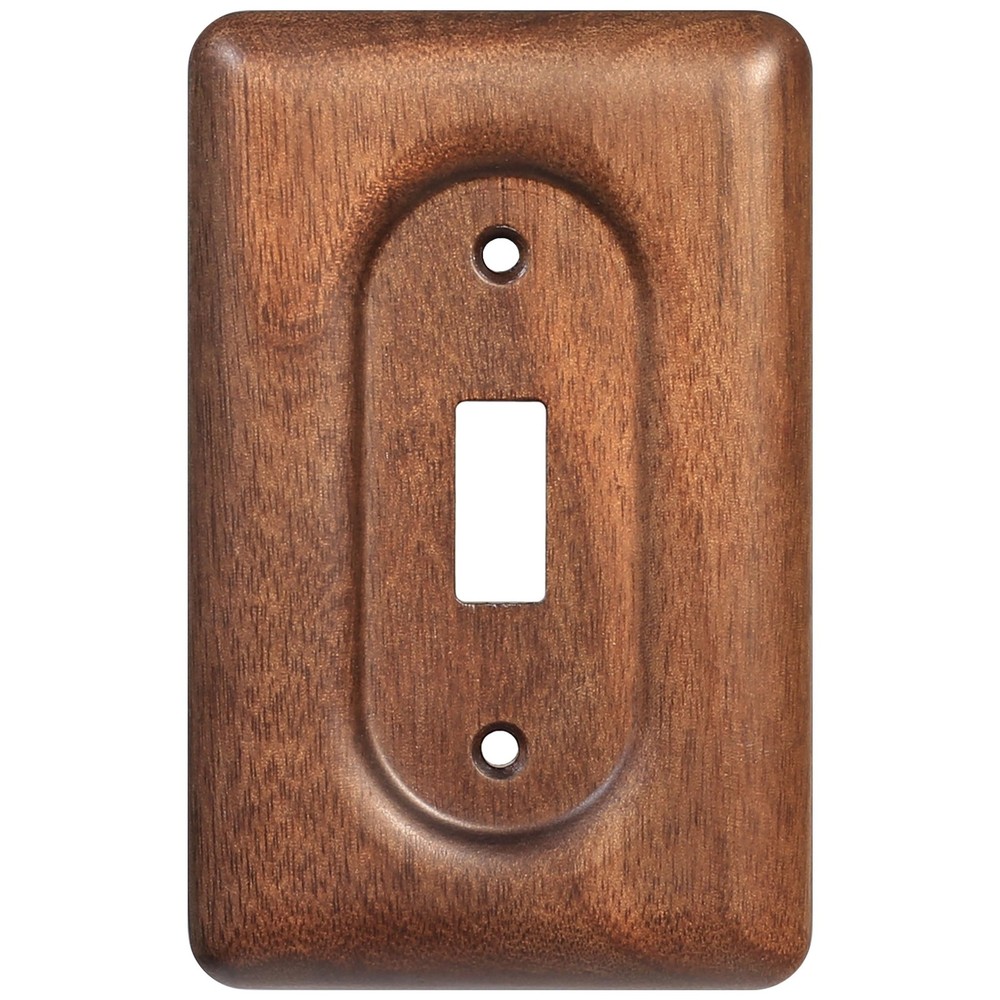 Solid Walnut Light Switch Cover Decorative Single Toggle Wall Plate for Rusti...