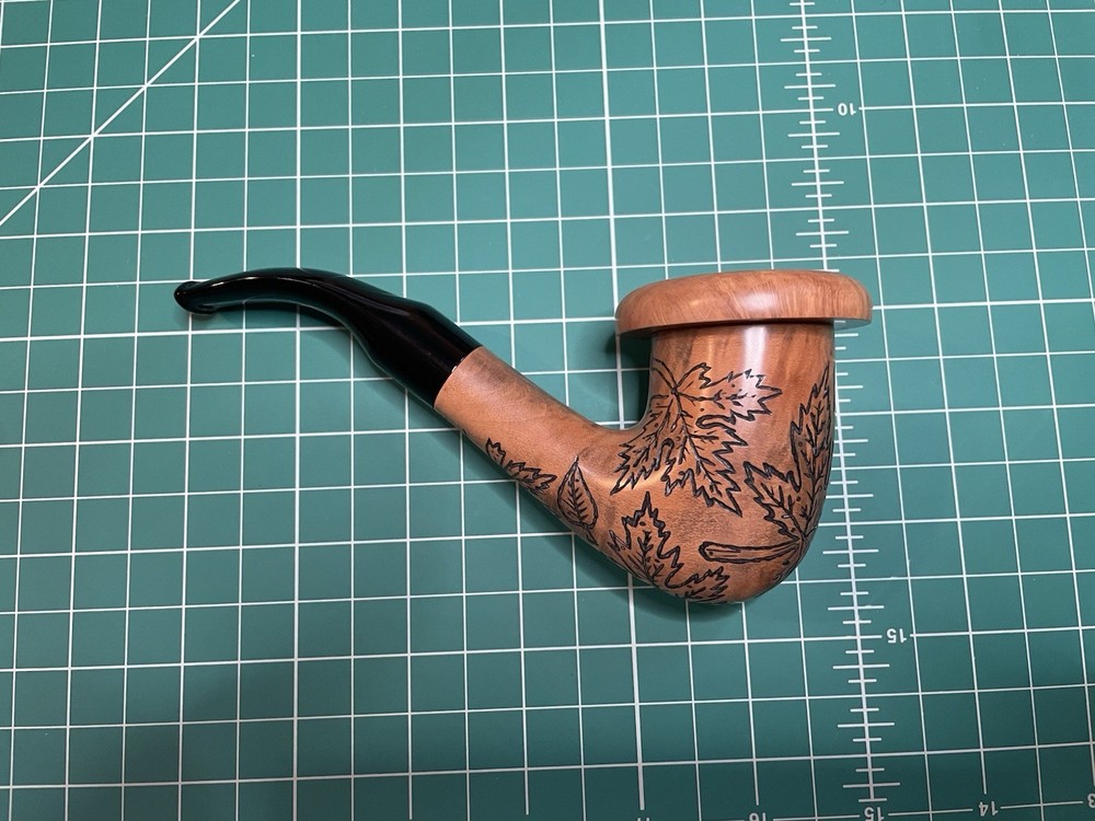 Peter Toth Calabash (Fall Theme) Handmade Briar Pipe, New