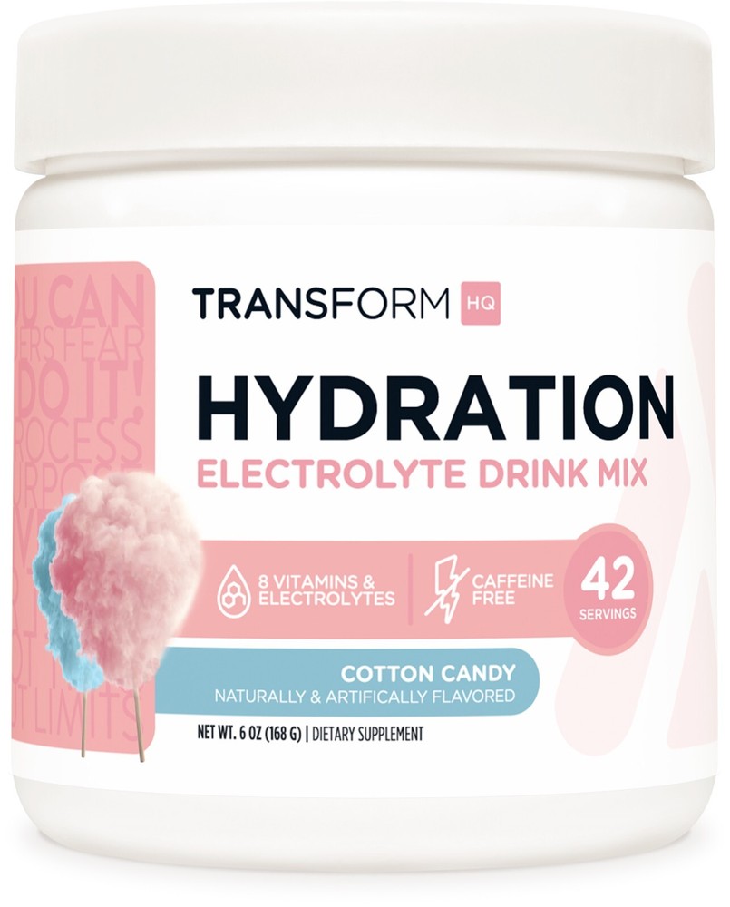 TransformHQ Hydration 42 Servings (Cotton Candy) - Electrolyte Drink Mix