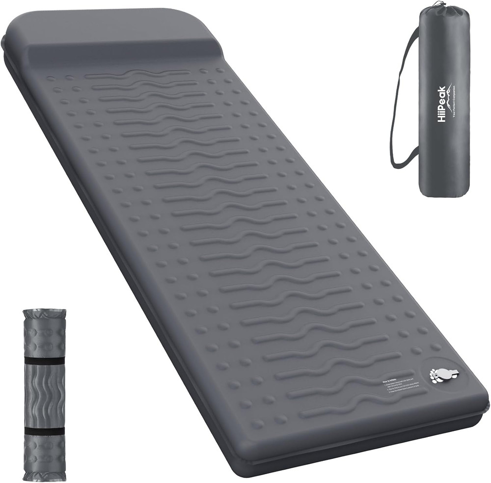 Memory Sleeping Pad, Compact 3" Thick Foam Sleeping Mats with Pillow, 9.5 R-Valu