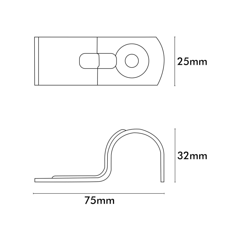 5x DETA 32mm Metal Conduit Half Saddle - Single Pack