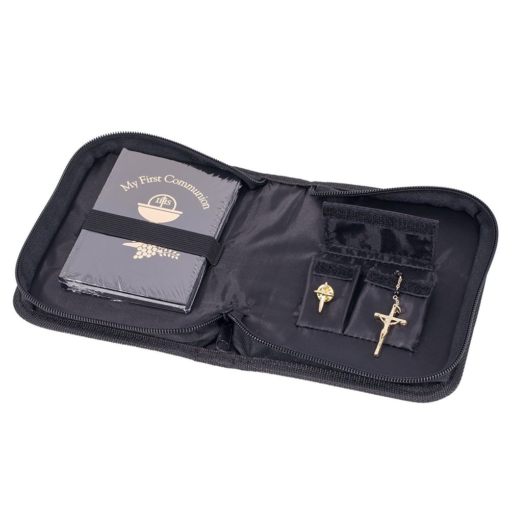 4 Piece Boy Communion Folder Set Rosary Book Pin