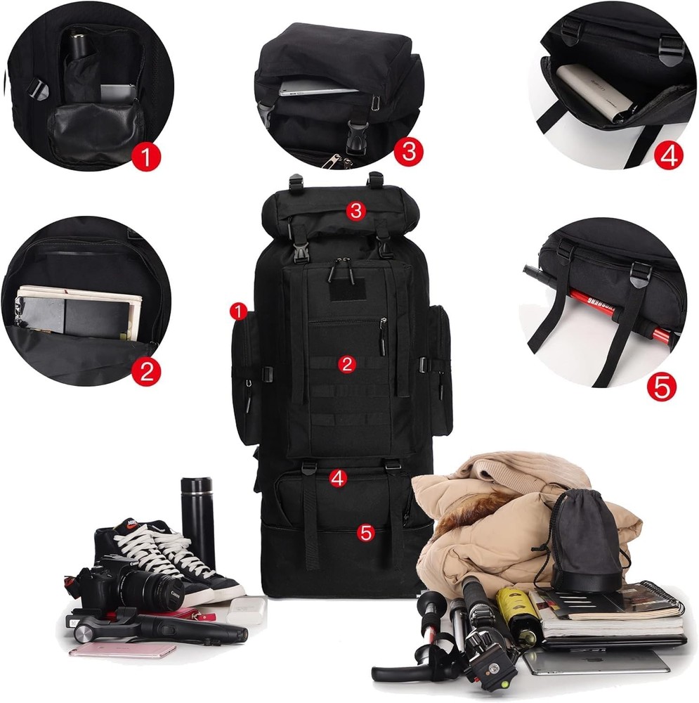 100L Hiking Backpack Men Large Waterproof Camping Lightweight...