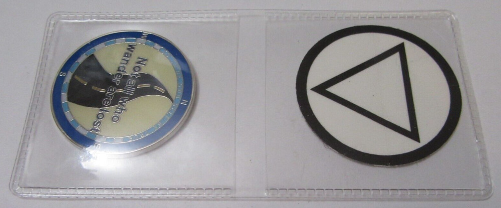 Alcoholics Anonymous medallion year 7 Compass AA Sober Chip token