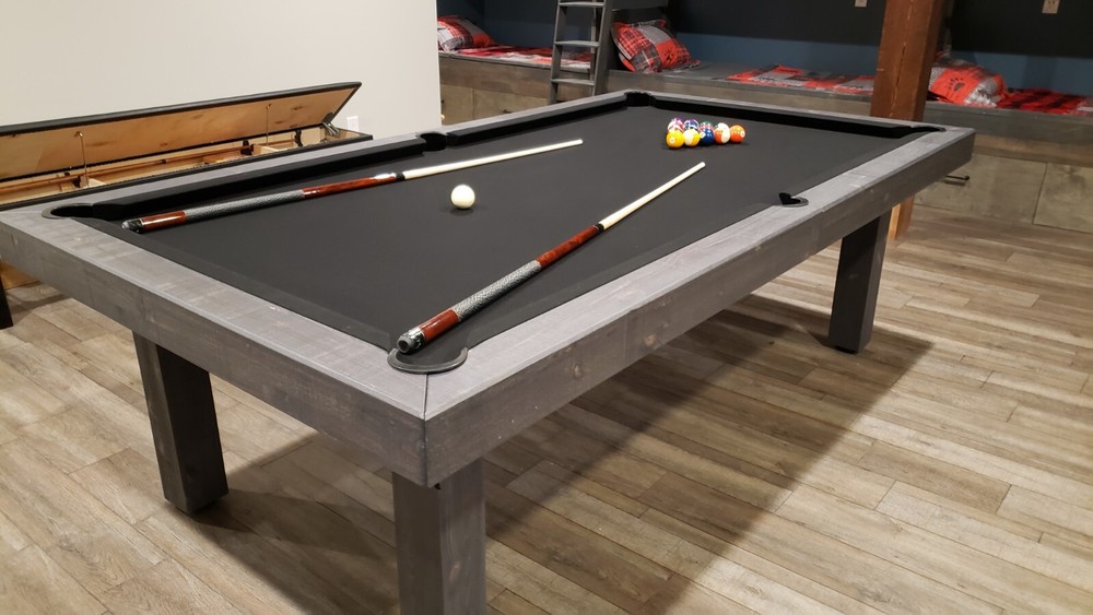 RUSTIC CONVERTIBLE POOL TABLE Billiard/Dining/Desk Vision 8' - FREE SHIPPING