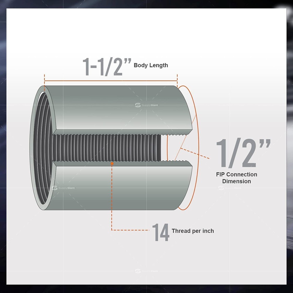 1/2" Straight Merchant Steel Coupling With Galvanized Coating