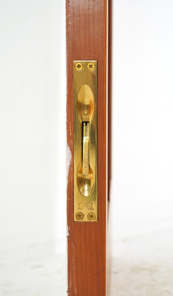 Twelve Mirrored Panels Wood Double Doors & Arched Transom