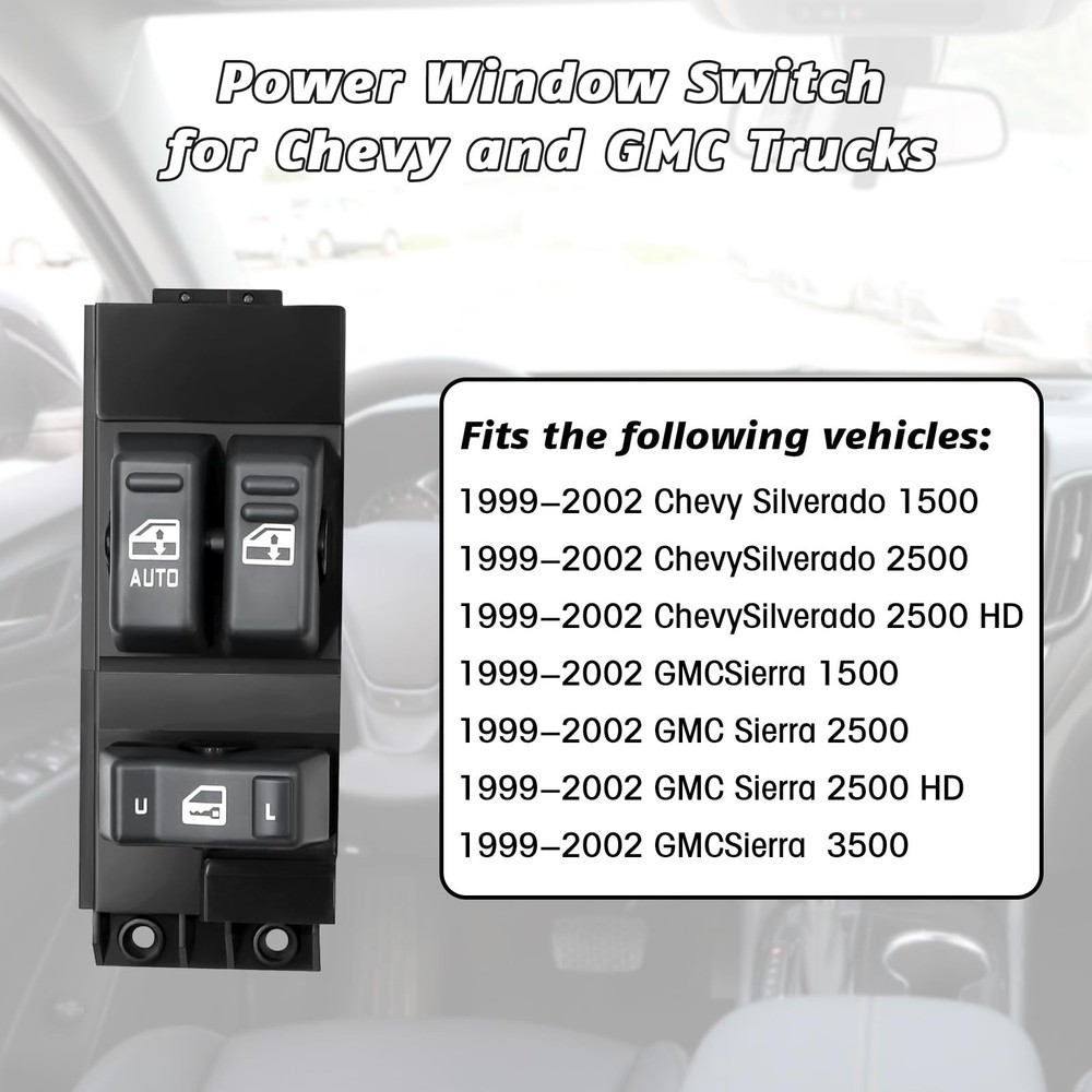 Master Power Window Switch for 1999 2000 2001 2002 Chevy Silverado GMC Sierra...