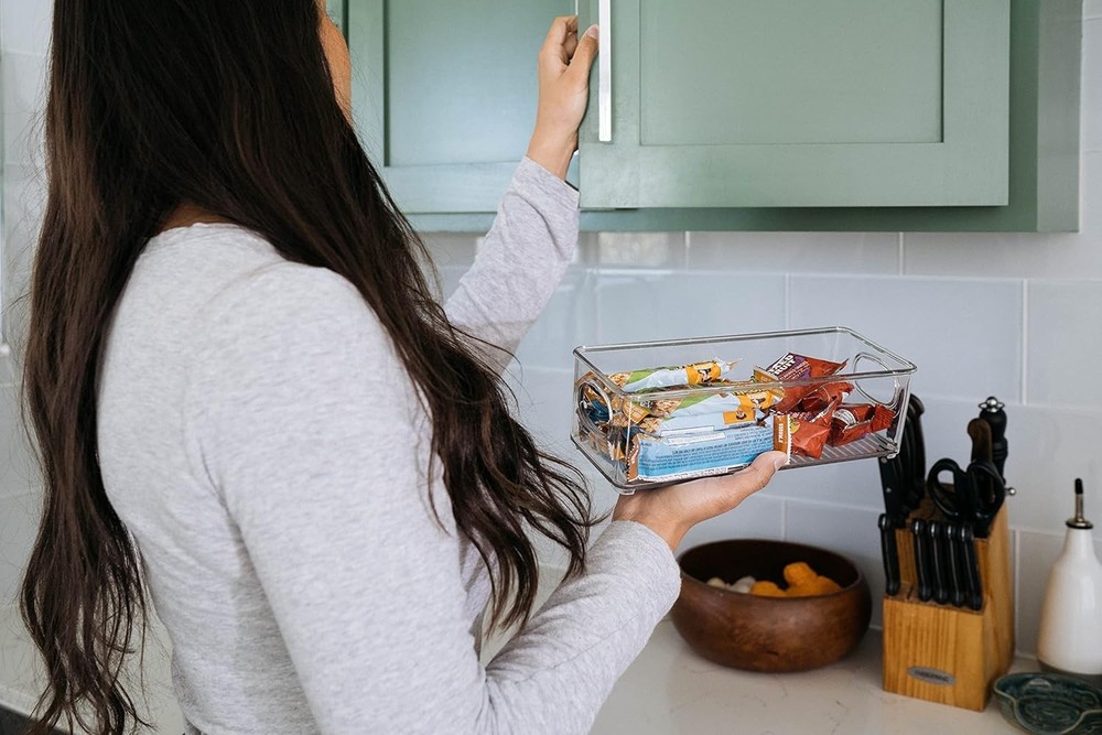 ClearSpace 8 Pack Plastic Pantry Organization Bins for Kitchen & Fridge