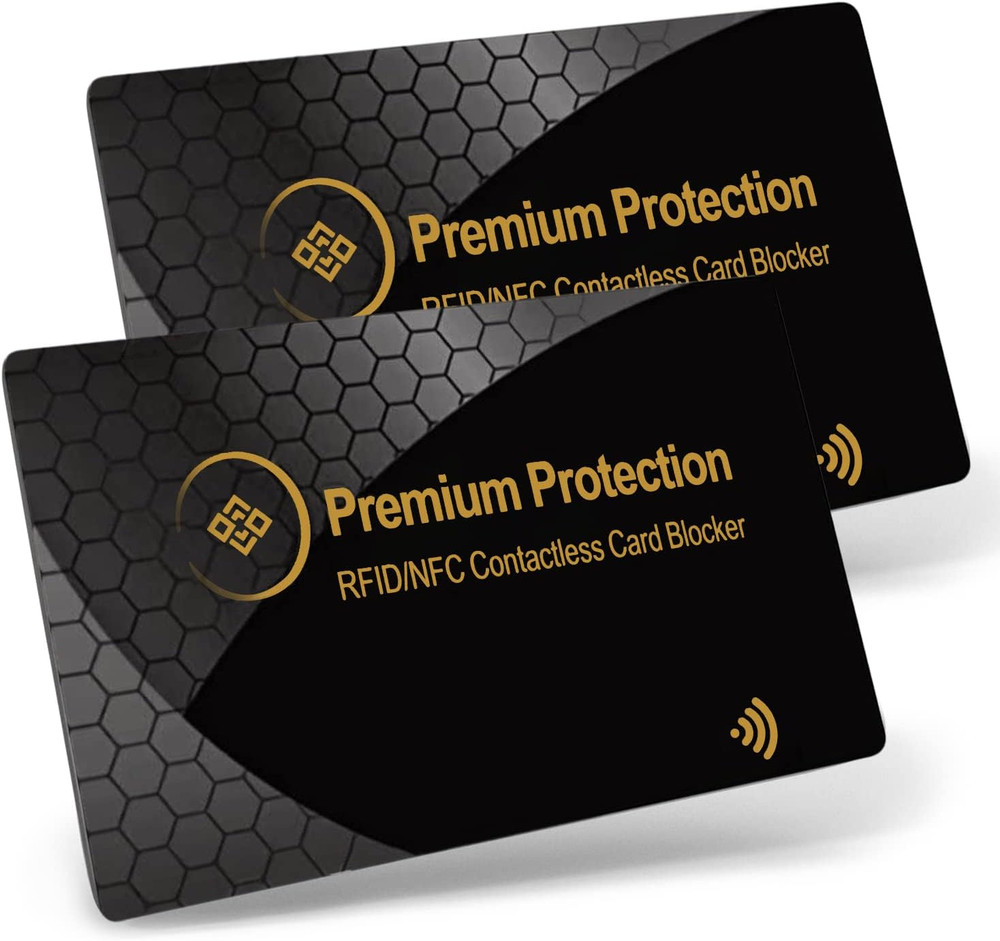 RFID Blocking Card (2 Pack) - Ultra Thin Debit & Credit Card Protector - anti Th