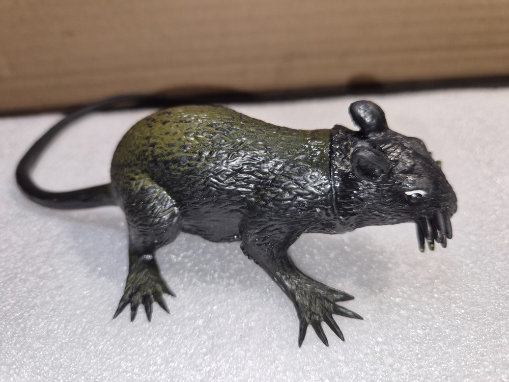 Rubber Rat Squeaky Toy with Long Tail