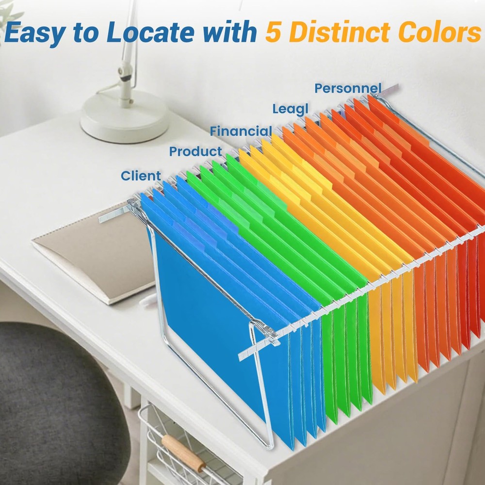 Classification Hanging File Folders with 2 Dividers Letter Size Colored Class...