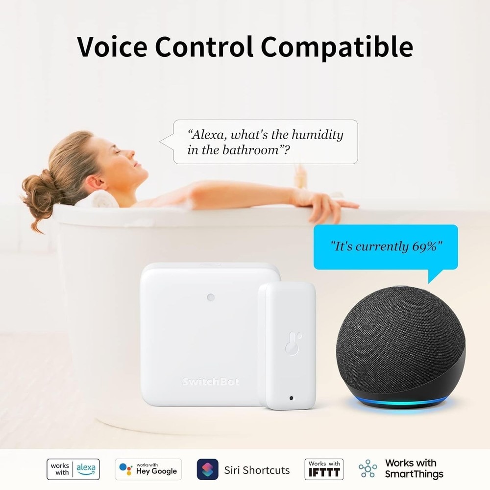 SwitchBot WiFi Thermometer Hygrometer 3 Pack with Hub Mini,