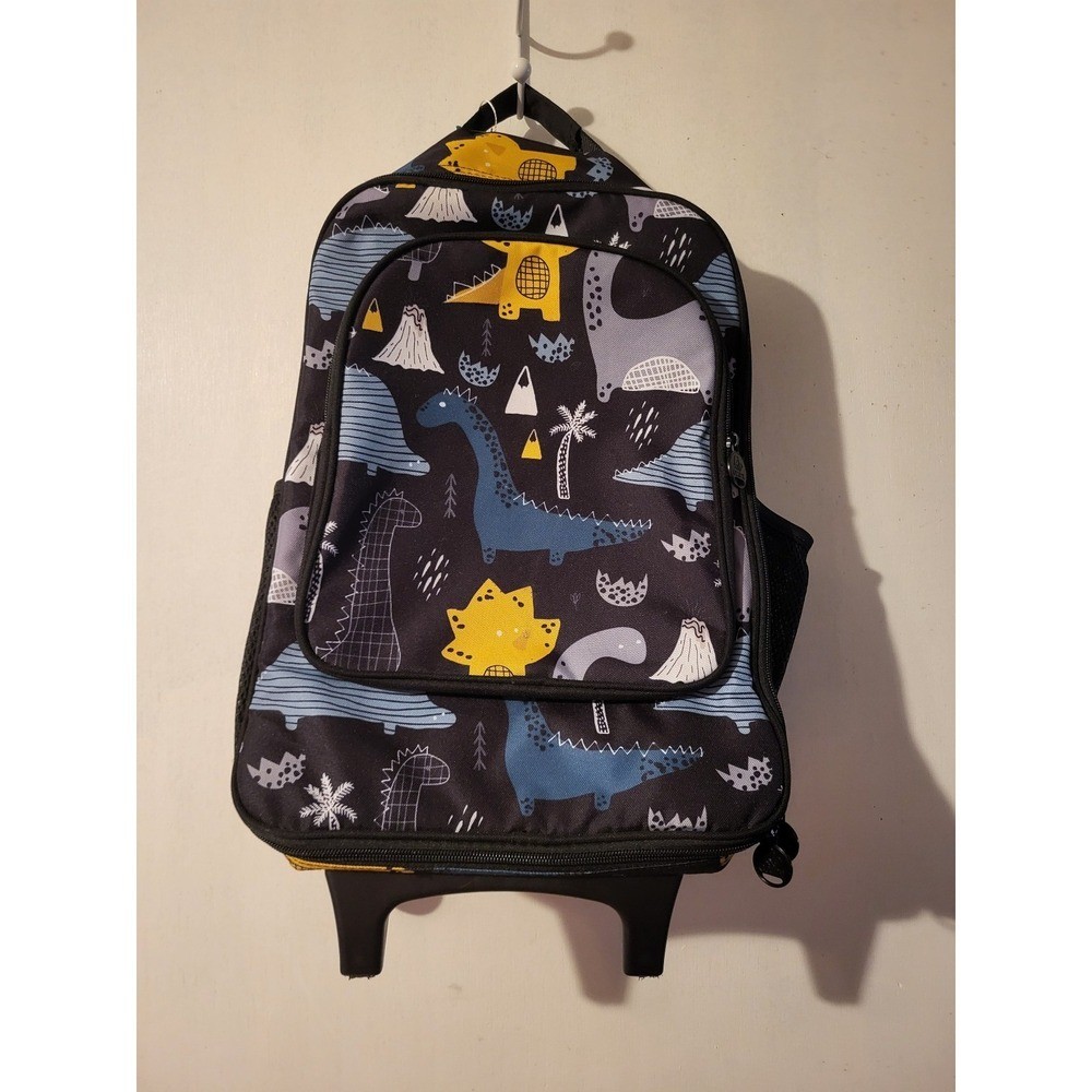 Kids Rolling Backpack Dinosaur Print