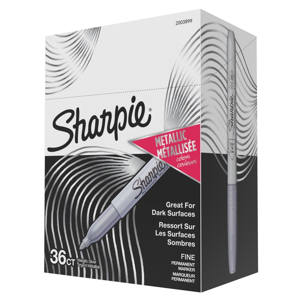 Sharpie Metallic Fine Point Permanent Markers 36 Count Silver Markers Pack