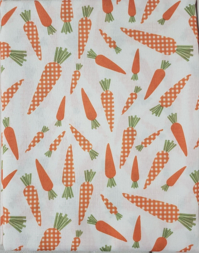 Carrot Toss Tablecloth Fabric 60 Round Easter